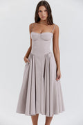 Sleeveless Backless Pleated Dresses