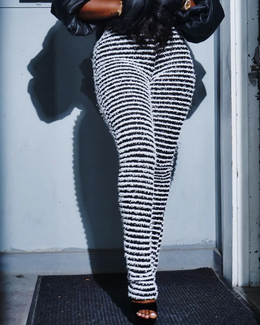 Stripes Pants Women High Waist Loose Sweatpants