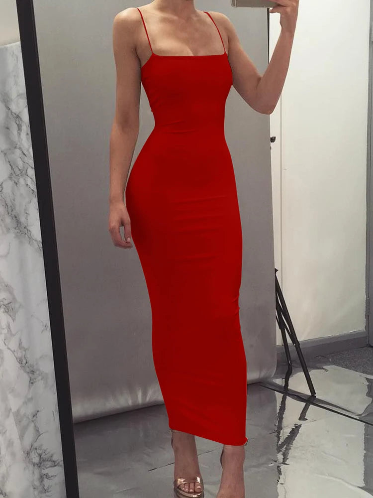 Long Sling Sleeveless Dresses