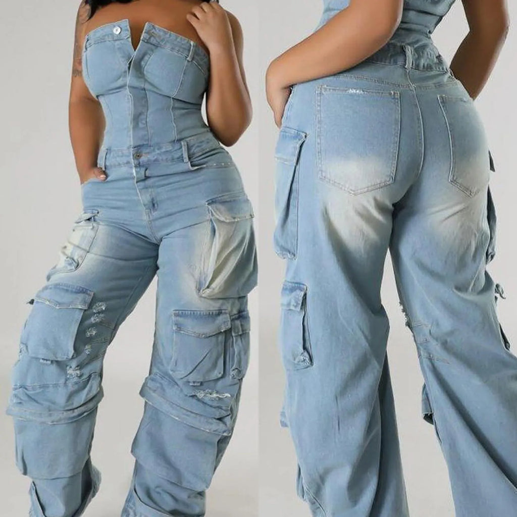 Baggy Jean Rompers Overalls