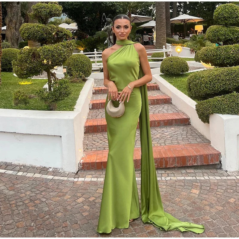 Elegant Halter Backless Off Shoulder Sleeveless Dresses