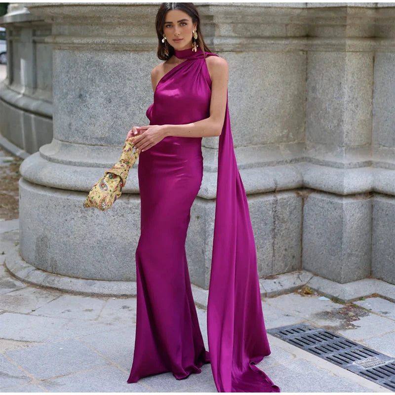 Elegant Halter Backless Off Shoulder Sleeveless Dresses