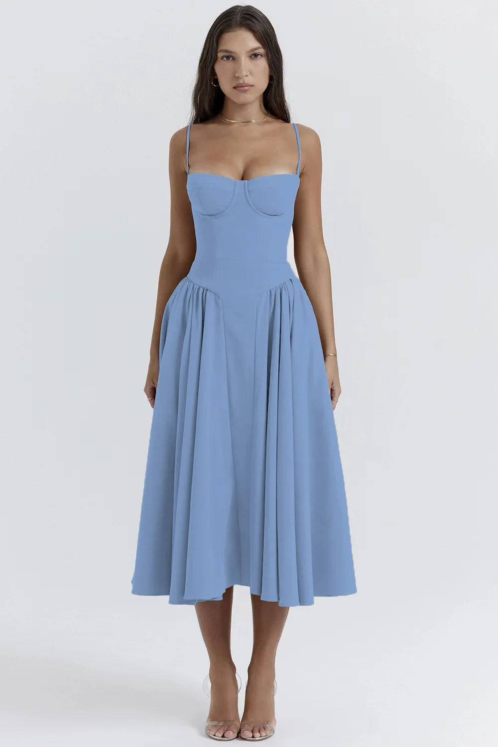 Sleeveless Backless Pleated Dresses