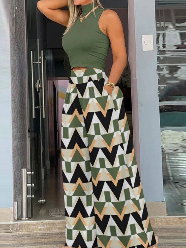 Fashion Printing Two Piece Set