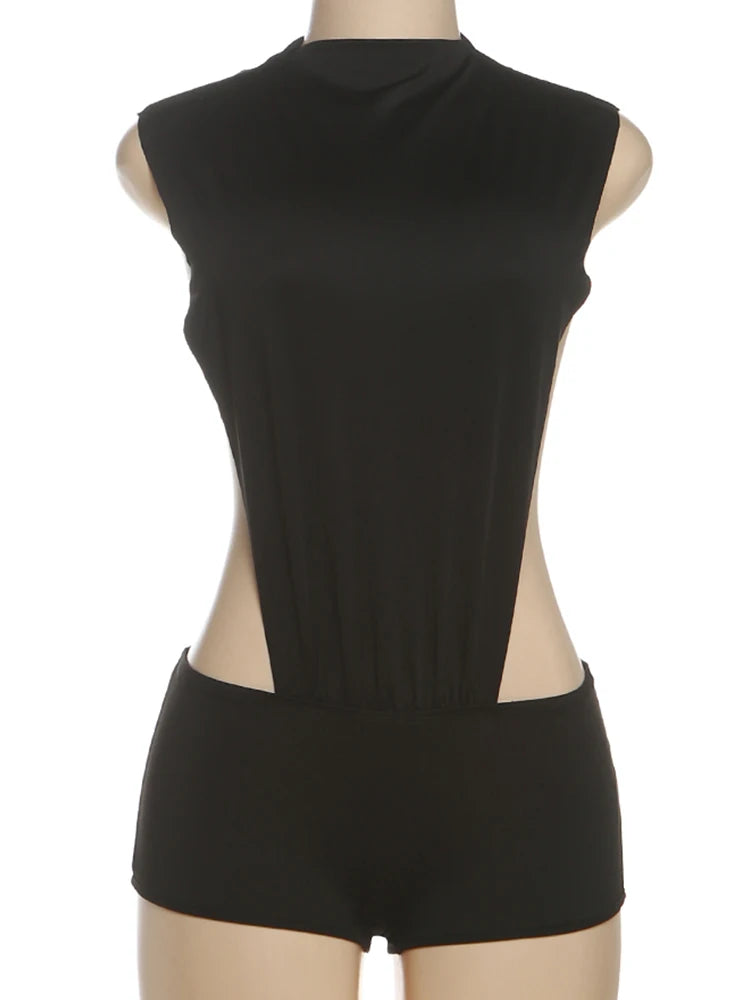 Romper: Sleeveless Hollow Patchwork